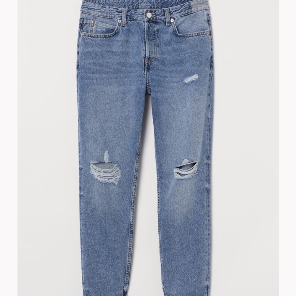NWT H&M &Denim Boyfriend Low Jeans distressed size 6